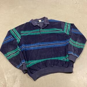 vintage y2k striped rugby polo sweater